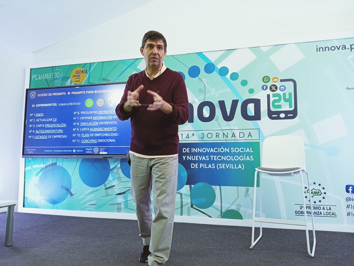 Aqui tenéis el links a mi presentación "Inteligencia Artificila y Empleo", para el Evento "Innova Pilas 2024" youtube.com/watch?v=0uIHCP…