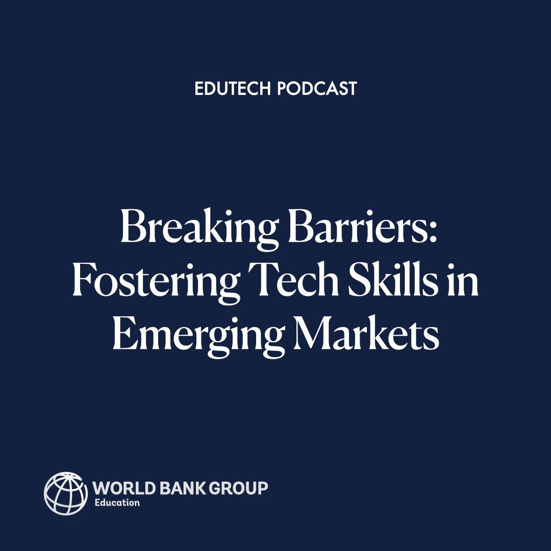 WBG_Education's tweet image. 🆕#EdTech podcast! 

Join @cristobalcobo on this episode with Taylor Sihavong, @codedotx&apos;s President and Co-Founder &amp;amp; @arnonher, Associate Professor at @TelAvivUni, discussing #DigitalSkills and 21st-century skills in emerging markets. 

🎧 Listen here: wrld.bg/fg4j50QZ25y
