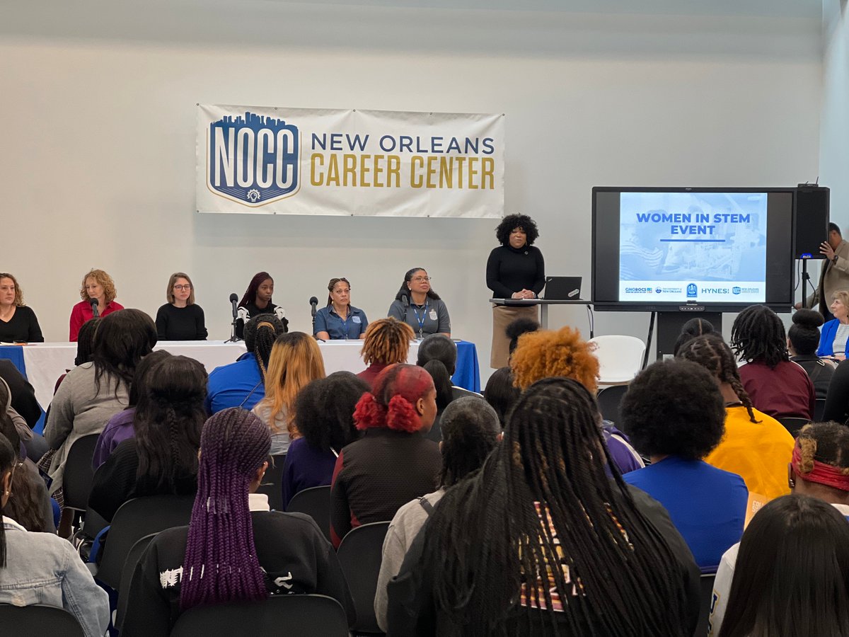 Today, Daphine Barnes, Executive Director of Economic Mobility at GNO, Inc., moderated panel discussions tailored for aspiring young women in STEM fields. These panels included college students, university professors, and professionals from multiple STEM pathways. #womeninSTEM
