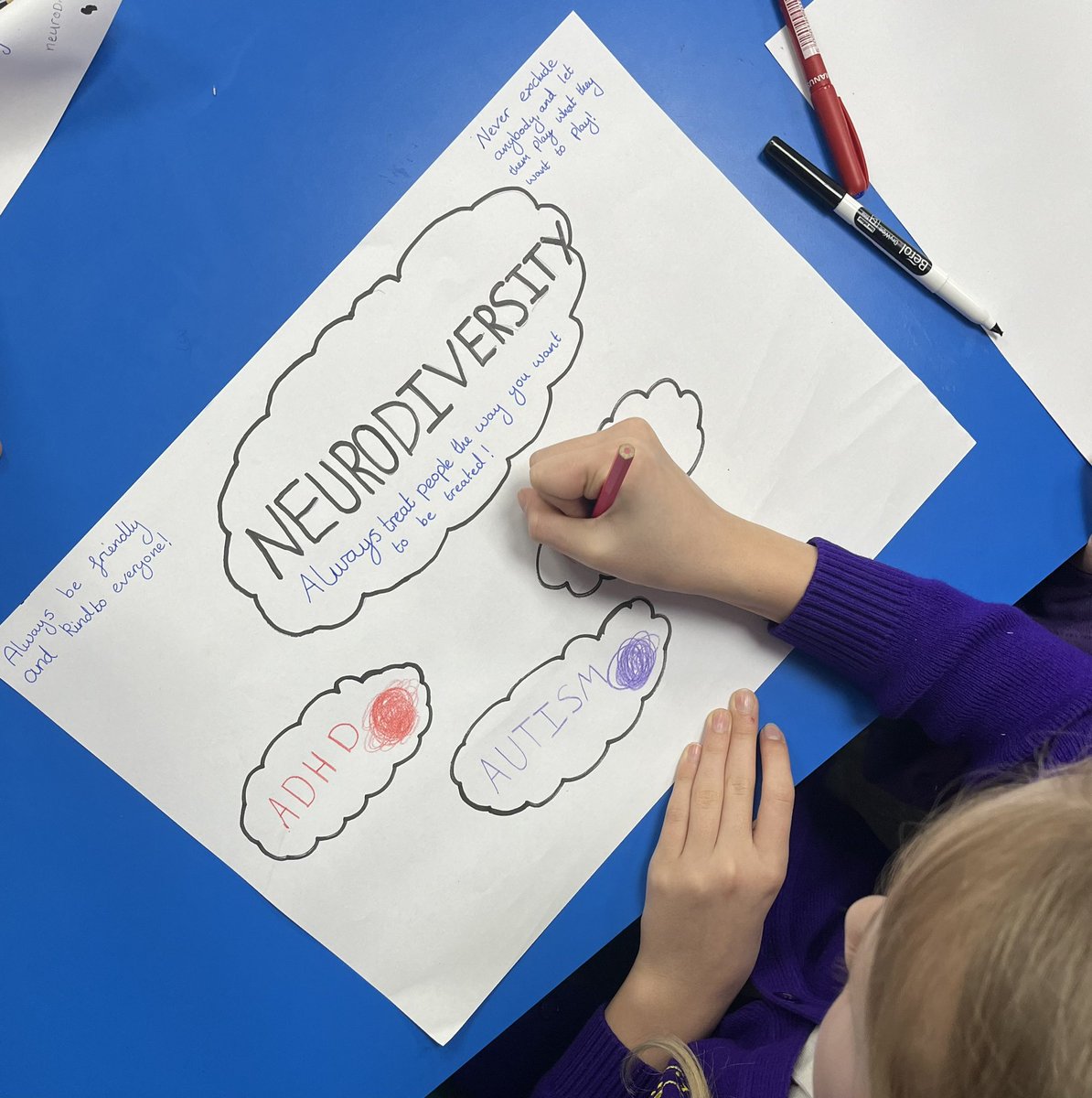 Today we explored, different neurodivergent people, we created posters advertising neurodiversity and explaining how powerful being neurodivergent can be! This was to celebrate #NeurodiversityWeek ❤️ 🌈