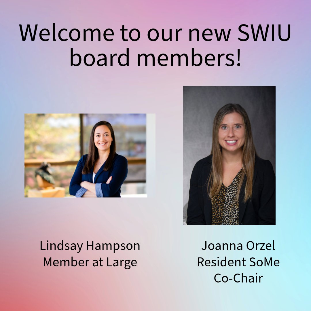 📢 Warmest welcome to our new 🌟board members of @SWIUorg @lindsayahampson of @UCSFUrology ➕ @JOrzel_MD of @UIowa_urology 👏👏👏
