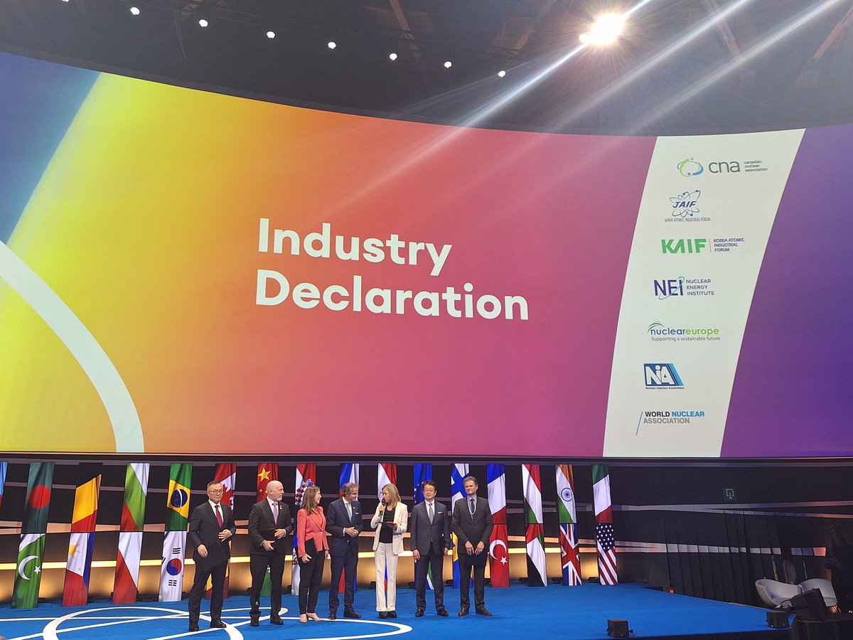 Closing the day are the Heads of the Nuclear associations, formally launching the industry declaration alongside @iaeaorg DG @rafaelmgrossi @YDesbazeille @johnAgorman @SamaBilbao