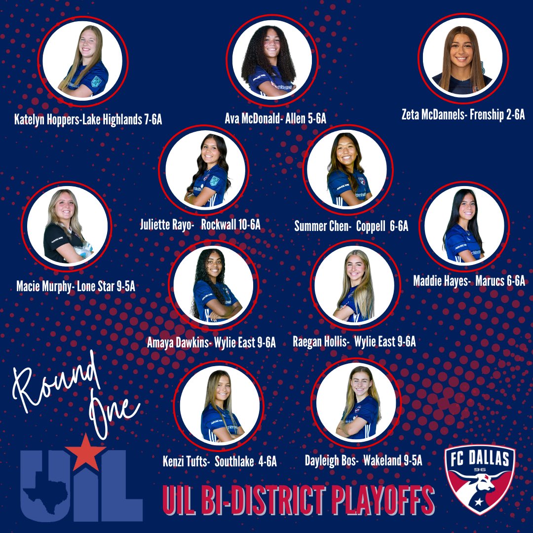 G🍀🍀DLUCK TO THESE LADIES & their HS teams as they start their @texasuil ⚽️ playoffs next week❗️#DTID #CEFHAI #HnH @FCDwomen @AHSEaglesSoccer @LJacketsSoccer @LHGirlsSoccer @FHSGirlsSoccer3 @WELadyRaiderSoc @Marcus_MMFCG @SCLDS @wakelandgsoc @CoppellCowgirls @LSHS_Soccer