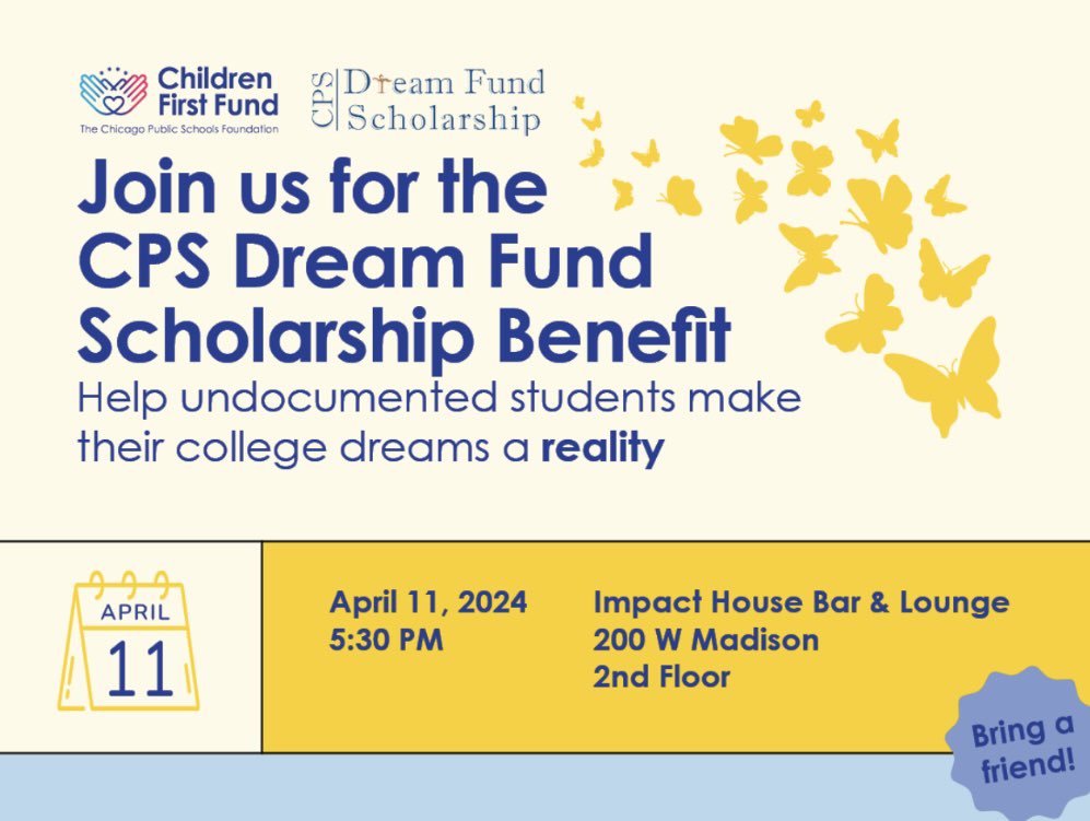Join us for the CPS Dream Fund Scholarship Benefit on April 11 to support undocumented students make their college dreams a reality and celebrate our incredible graduates.

Purchase tickets today: eventbrite.com/e/2024-cps-dre…￼

youtu.be/mJIoY138wyQ?si…