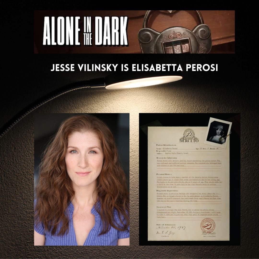 It’s here! You can hear me as Elisabetta Perosi I’m ALONE IN THE DARK - out now!! (You guys. I’m in a game w/ JODIE COMER and DAVID HARBOUR!!!!) @brightskull @BrightskullV @THQNordic @Imperium_7