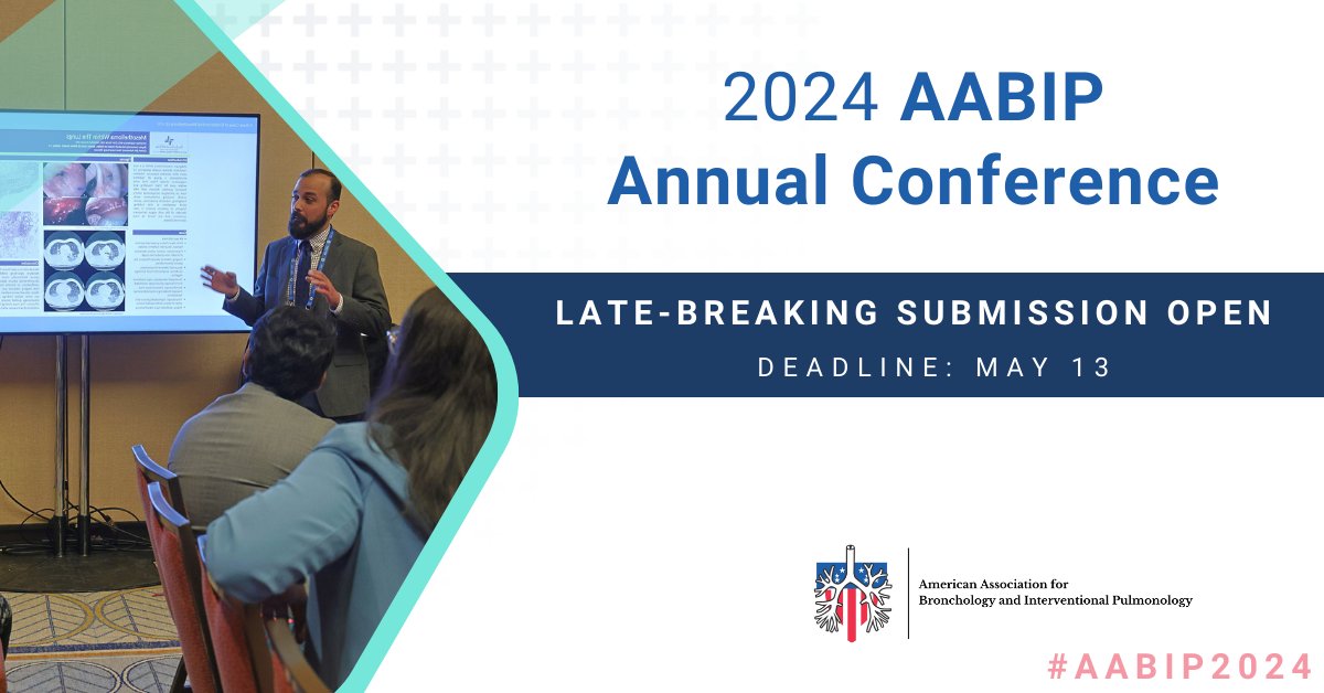 Late-breaking abstract submissions for Research Abstracts and Procedure Video Reports are open until May 13th! aabipconference.com/abstract-tips/ #aabip2024 #AABIPCON
