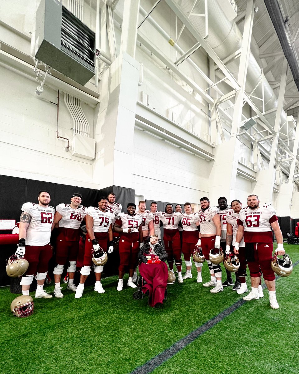 BIG thanks to our guy Jack and our friends at the @BostonCollege Campus School for stopping by practice today!