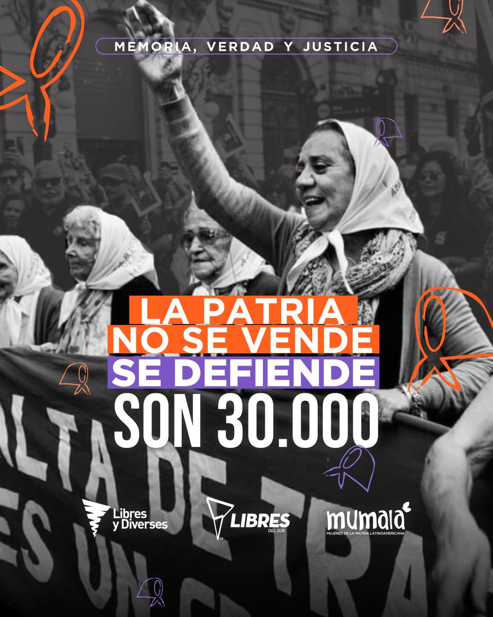 A pesar de los golpes, de la tortura y el miedo, no nos han vencido 🤍

✊🏻 Este 24 de Marzo salimos a las calles a seguir reivindicando la Memoria de los y las desaparecidos/as y exigiendo #VERDADYJUSTICIA 

No olvidamos. 🗣️ Ya dijimos #NuncaMas y #NiUnaMenos