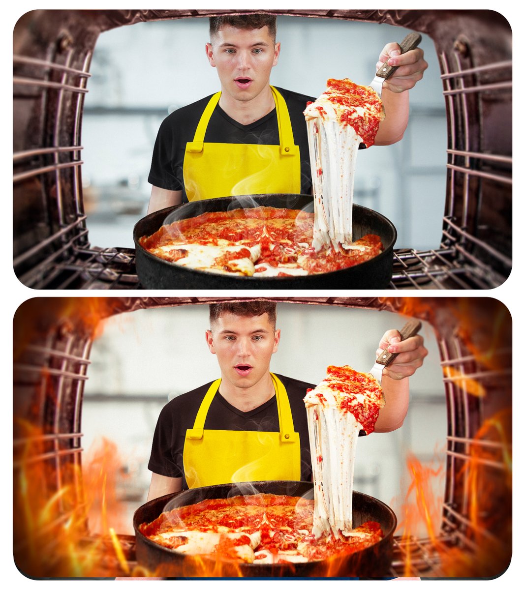 another thumbnail for Nick DiGiovanni
title: The Secret Behind Chicago Deep Dish Pizza
which one is better? 1⃣ or 2⃣
