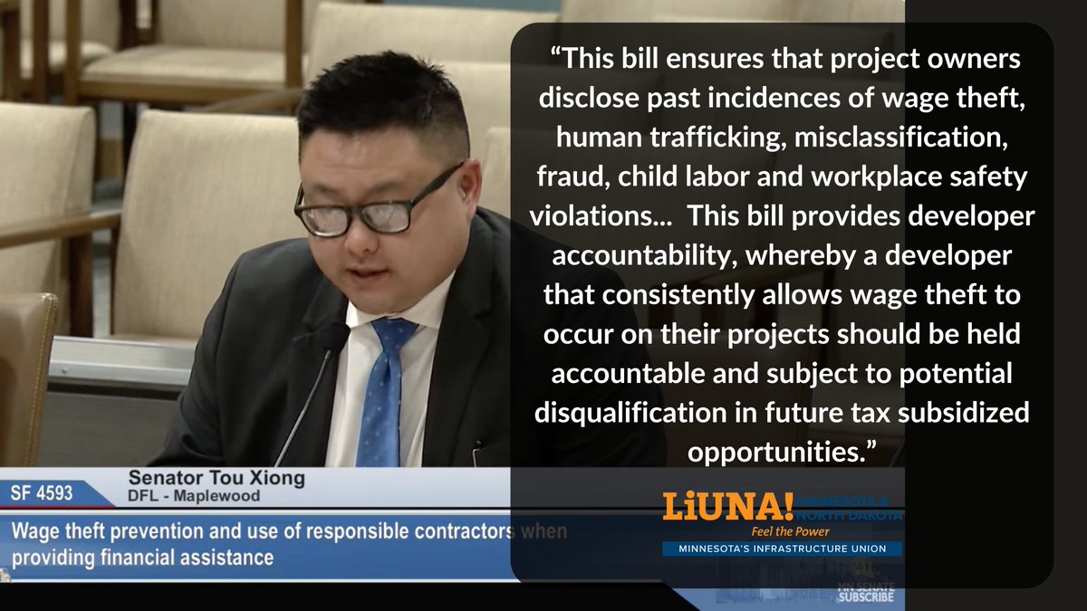 TY Senators @TouXiongSenate @ClareOumou @JenMcEwenMN for championing SF4593, which passed out of #MNSenate Labor! @lucasfranco5 #ProtectWorkers #NotOnMyWatch #YaNoMas #EndWageTheft #MNLeg