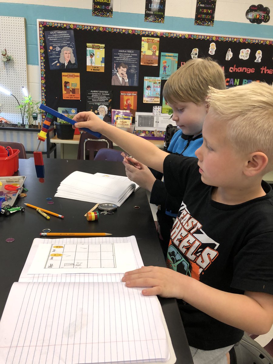 What do magnets 🧲 attract? What do magnets repel?  Do magnets not have any effect on certain materials? All ?s  1sties asked and answered in STEM lab this week. <a href="/RebeccaHeard12/">Rebecca Heard</a> <a href="/BGESTEM/">Ball Ground STEM Academy</a> <a href="/CherokeeSchools/">Cherokee Co. Schools</a> <a href="/MrsMarinelli2/">Mrs. Marinelli</a>