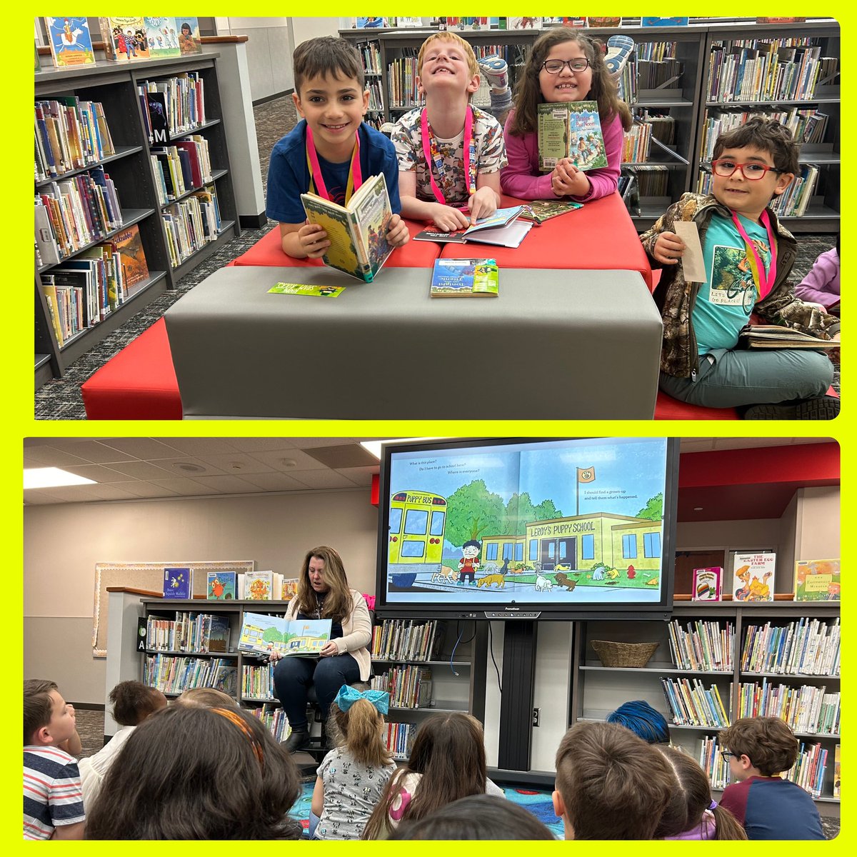 Library day is always treat! Mrs. Bowles chooses the best books to share with our Bearkats! @BlackESLibrary @CyFairISD @BlackBearkats #BOTB