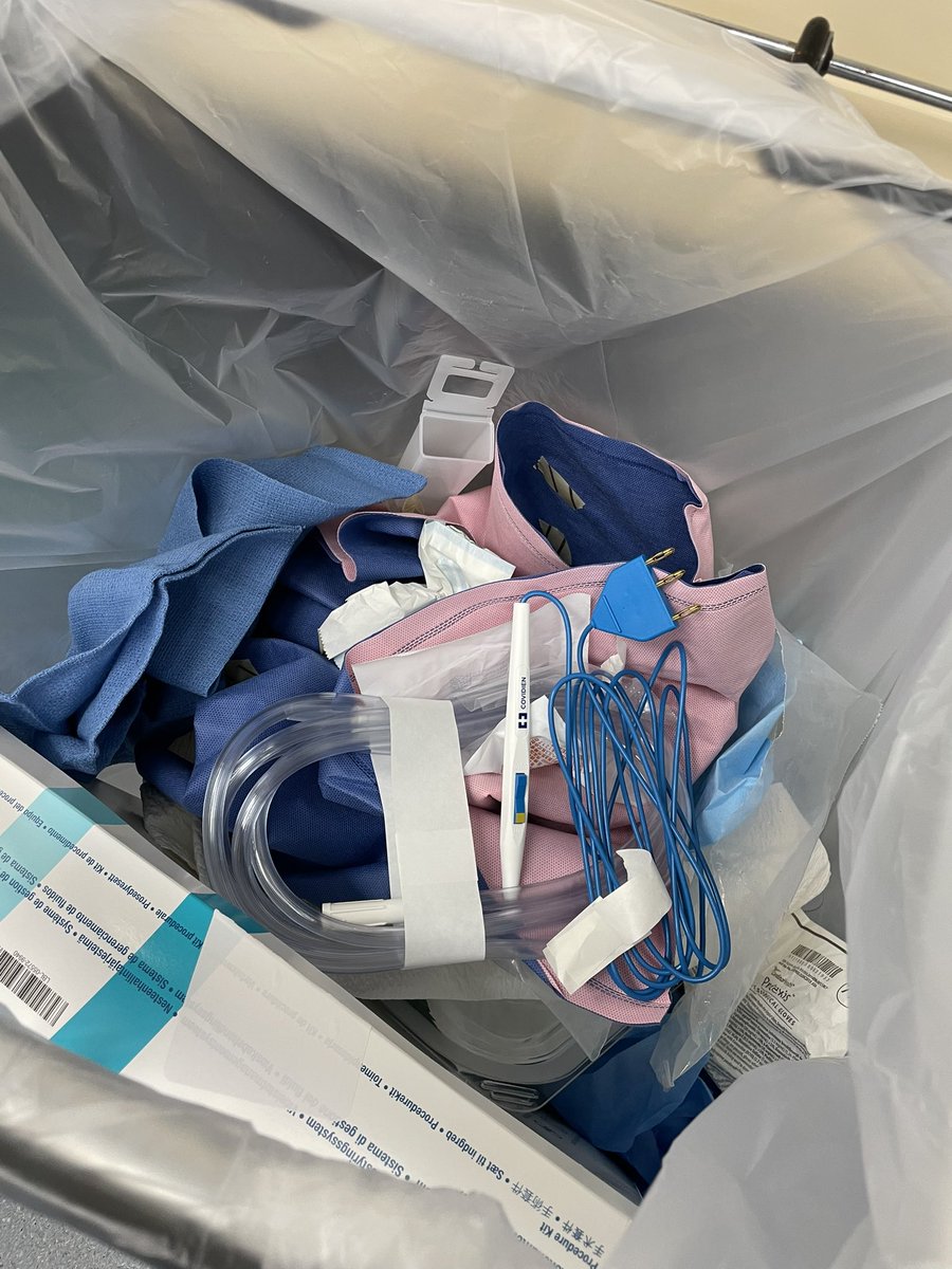 “Custom” surgical packs from <a href="/Medline/">Medline</a> mean many items opened on the field and thrown in the trash before the patient even comes in. 

Tell our admins- we are literally throwing our revenue in the trash in the name of contracts, and paying for it at end of life too.
#ClimateCrisis