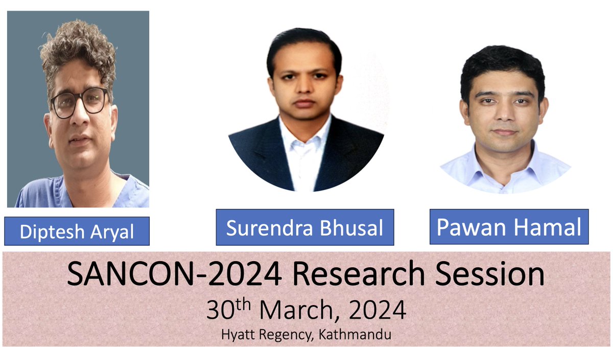 Find out more about research in anesthesia and beyond with our expert researchers, @diptesharyal, Surendra Bhusal and Dr Pawan Hamal Research Session this #SANCON2024