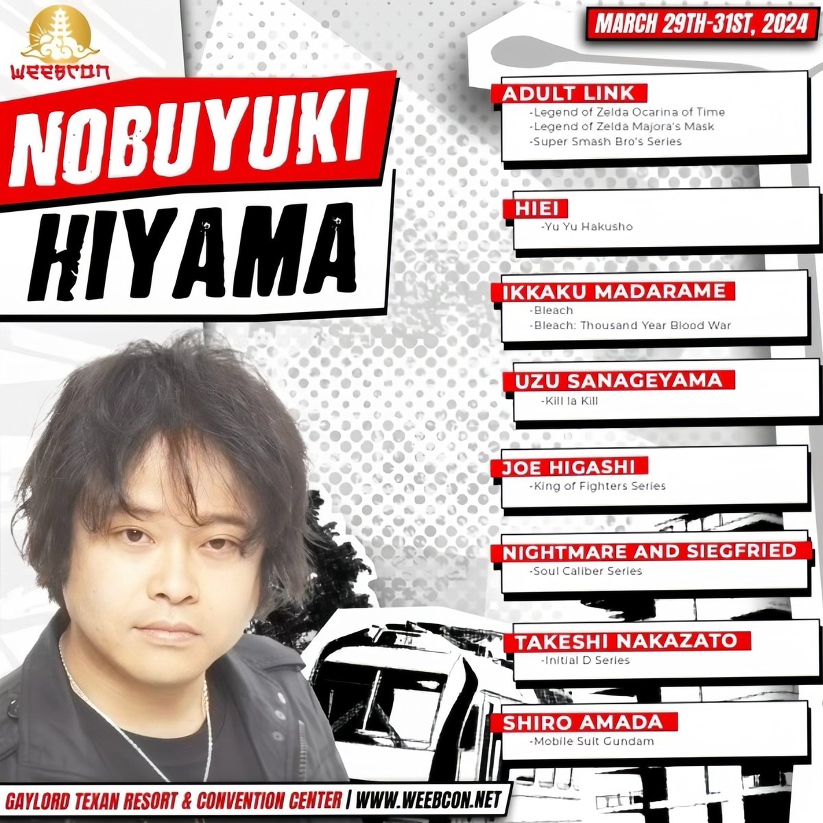 ⛅️JAPANESE CELEBRITY GUEST⛅️ Add “bring my Hyrule Historia to WeebCon 2024” to my reminders. We are honored to announce Nobuyuki Hiyama⛅️ He will be at the show all three days, see him live on the main stage during his panel, or sign up for a Meet & Greet with an Autograph.