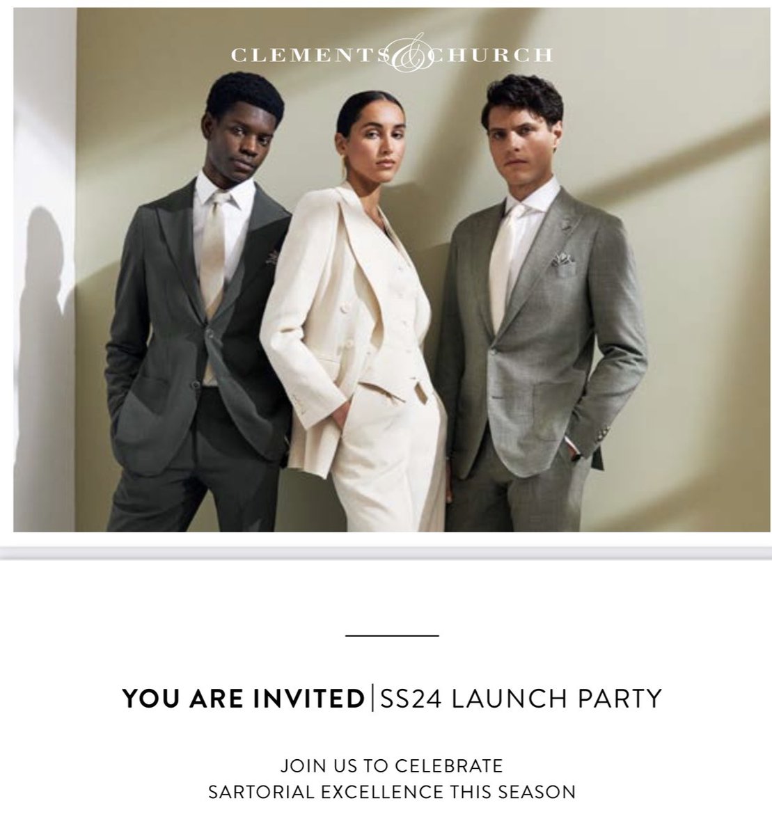 AliInTouch's tweet image. SARTORIAL EXCELLENCE THIS SEASON

🎉 Thank you for your kind invitation to the launch of CLEMENTS &amp;amp; CHURCH SS24 Congratulations! 🎉 on a successful event, loved it. 

@itwfamily @ClementsChurch #ClementsAndChurch #SS24Launch #TheCompound