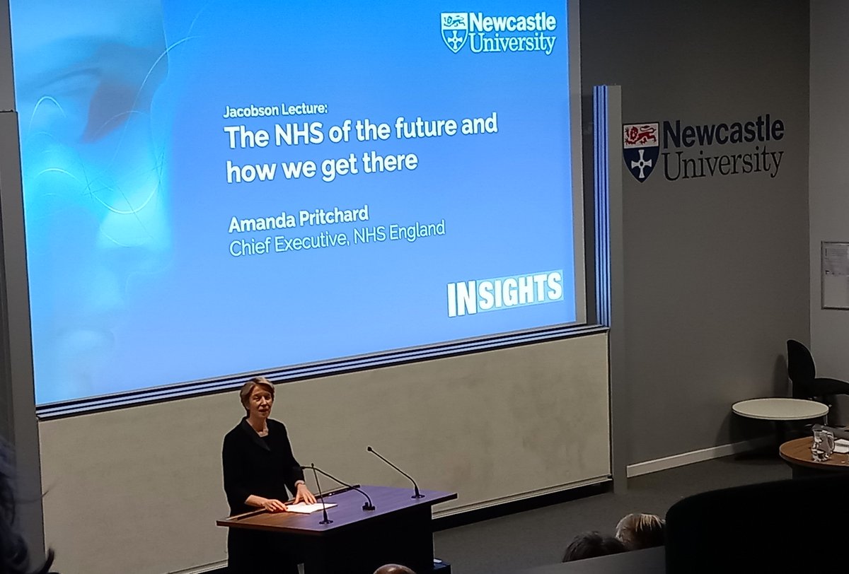 Amanda Pritchard, NHS Chief Exec @InsightsNCL, Newcastle Uni Current situation | thoughts re future | two questions from KONPNE | own personal copy of 'Restore the People's NHS' = an 'interesting' evening.... CLICK konpnortheast.com/news/ @InsightsNCL @NENC_NHS @keepnhspublic