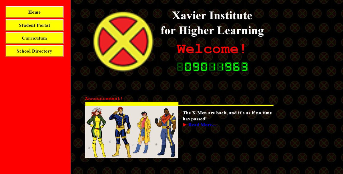 XMenUpdate's tweet photo. Marvel making a 90s themed website for #XMen97.

Peep that Wolverine isn't on the Danger Room schedule 😂 https://t.co/1RCG3QW23G