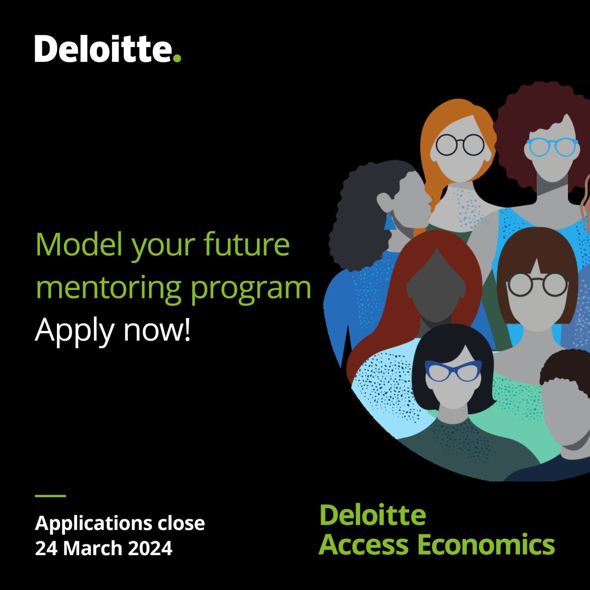 Last chance to apply for the Deloitte Access Economics Model your future mentoring program! Applications close on Sunday March 24, 2024. Apply today: deloi.tt/4a3akPI