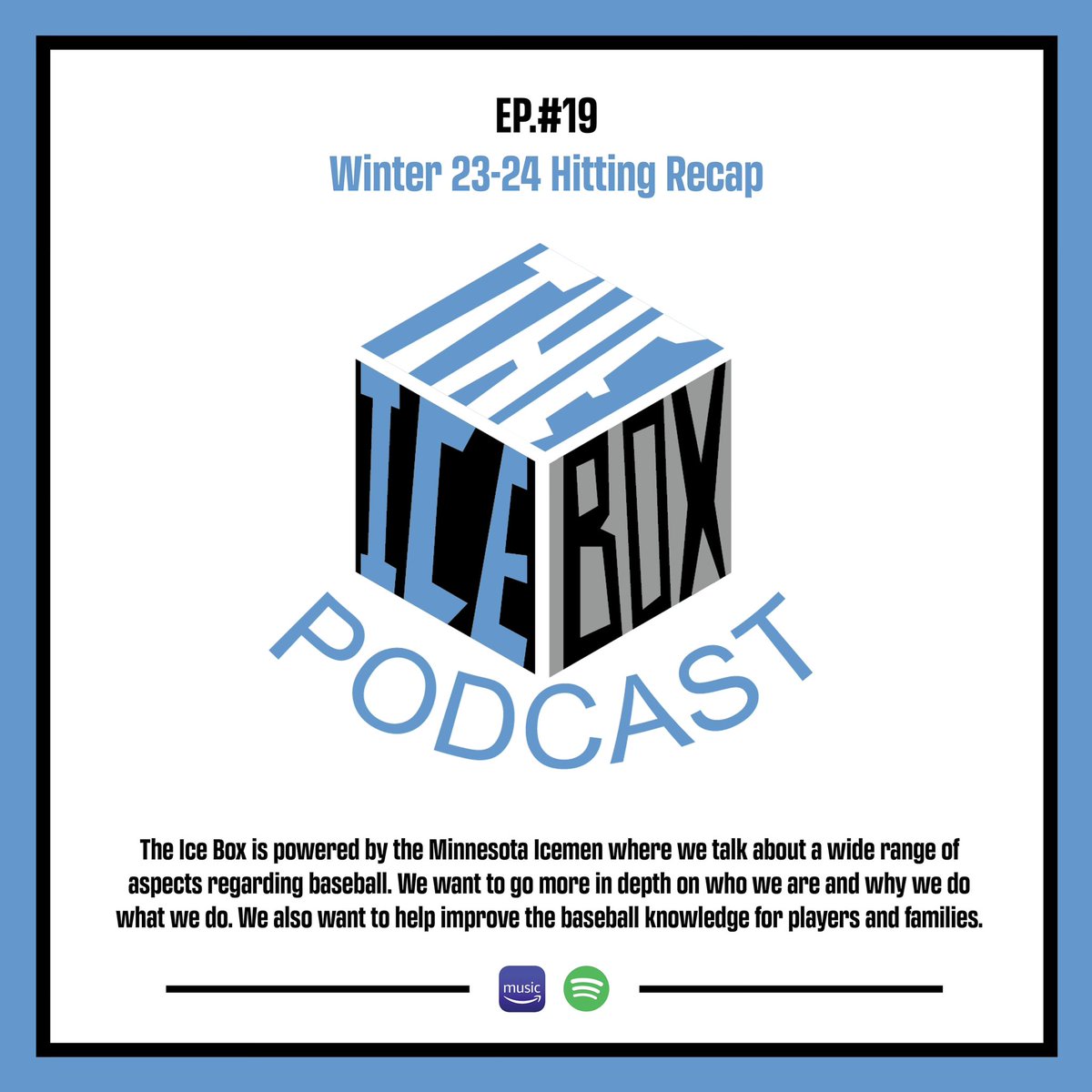 MNIcemen's tweet photo. The Ice Box Ep.19
Winter 23-24 Hitting Recap
https://t.co/xiKqGlW9wc
Go give it a listen on Spotify and Amazon Music
#icemenexperience #iceicebaby #theicebox https://t.co/L8aAJEMwwp