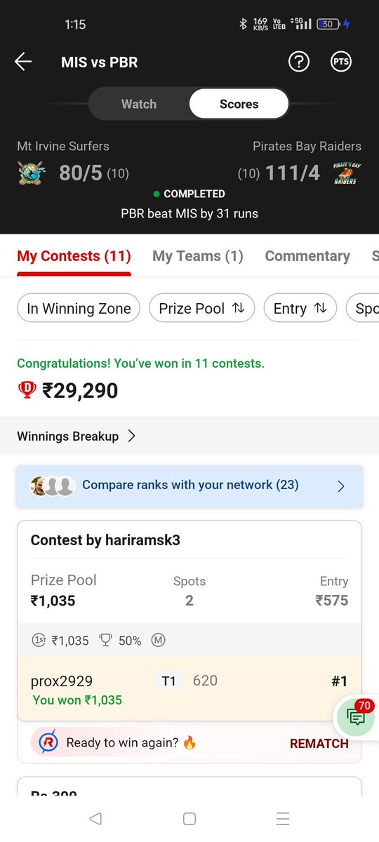 prox2929's tweet photo. New Series 💥💥

Dream 11 Tobago T10blash 

 Ultra Clean sweep 🚀💥💥💥🤞🤪🤪

@Dream11 
@Hashtagcric82 
@ASHOKCh59987316 
@PradeepBhakar4 

#CricketTwitter                       #cricketlovers 
#dream11 #WC23  #fantasygame  
#skill  #DreamsComeTrue https://t.co/XmNfaAOVRh