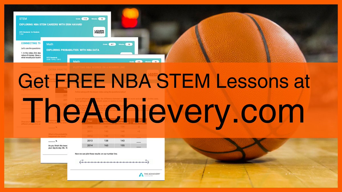 🏀 Bring the excitement of #MarchMadness into your class with #TheAchievery!

These 28 FREE NBA STEM lessons include:
⏰Measuring time through basketball
♻️Recycling in the NBA arena
💻Computer vision with NBA data tracking

Get these +25 more!
theachievery.com