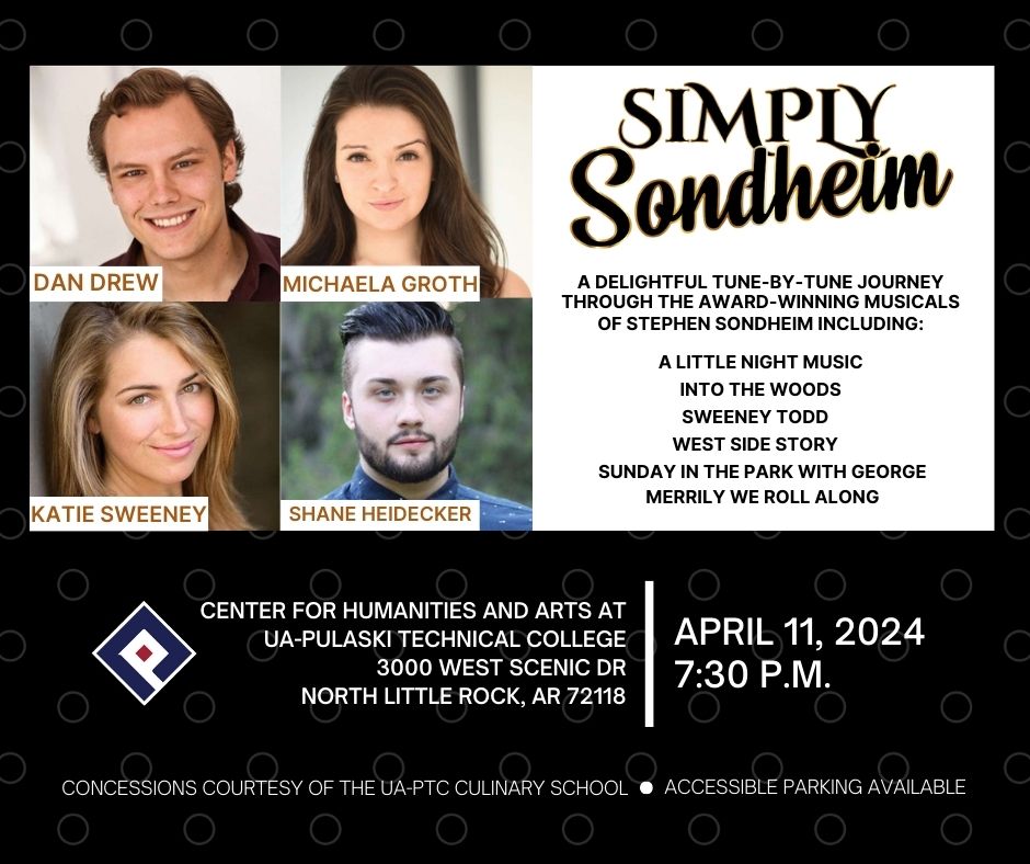 Join us for an intimate evening in our 456-seat theater for a delightful tune-by-tune journey through the award-winning musicals of Stephen Sondheim! Tickets: uaptc.edu/charts/ticketi…