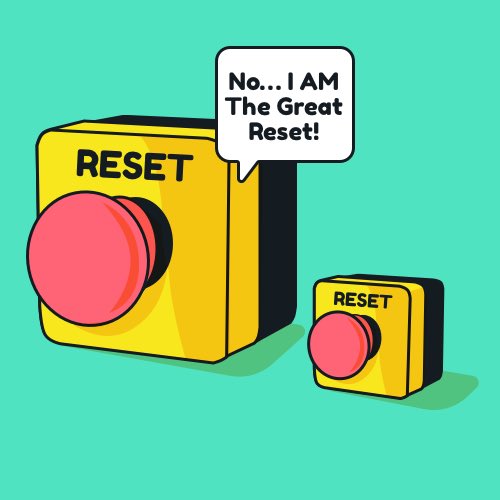 125 - The Great Reset? #illustration #digitalart #illustrationartist #vector #colour #creative #weird #surreal  #comic #cartoon #portrait #color #lineart #artist
