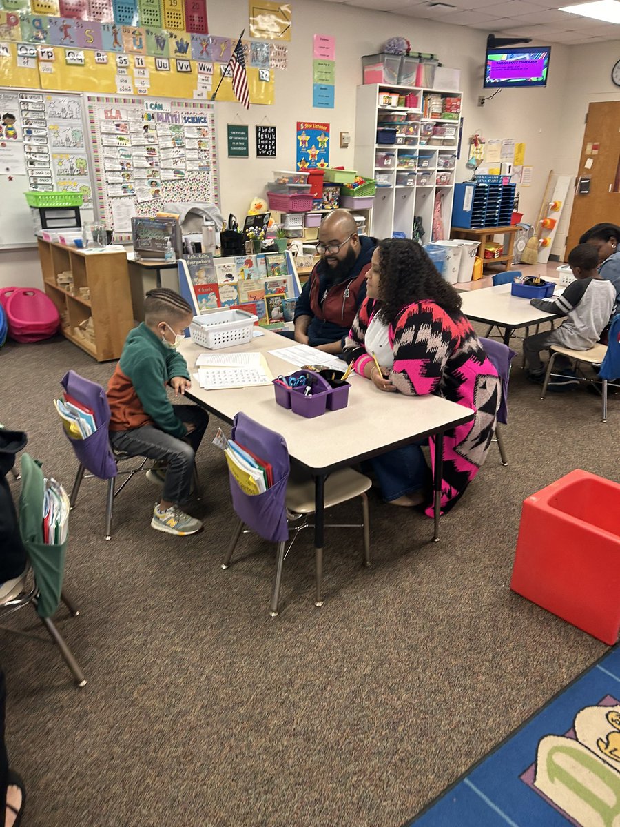BrittanyEmbler's tweet photo. Day two of student led conferences. The Kinders have learned and grown so much this year! We are so proud of their hard work! @oakgrovees @bevbOtterP @JoTOtterap https://t.co/9iKOyTpcE9