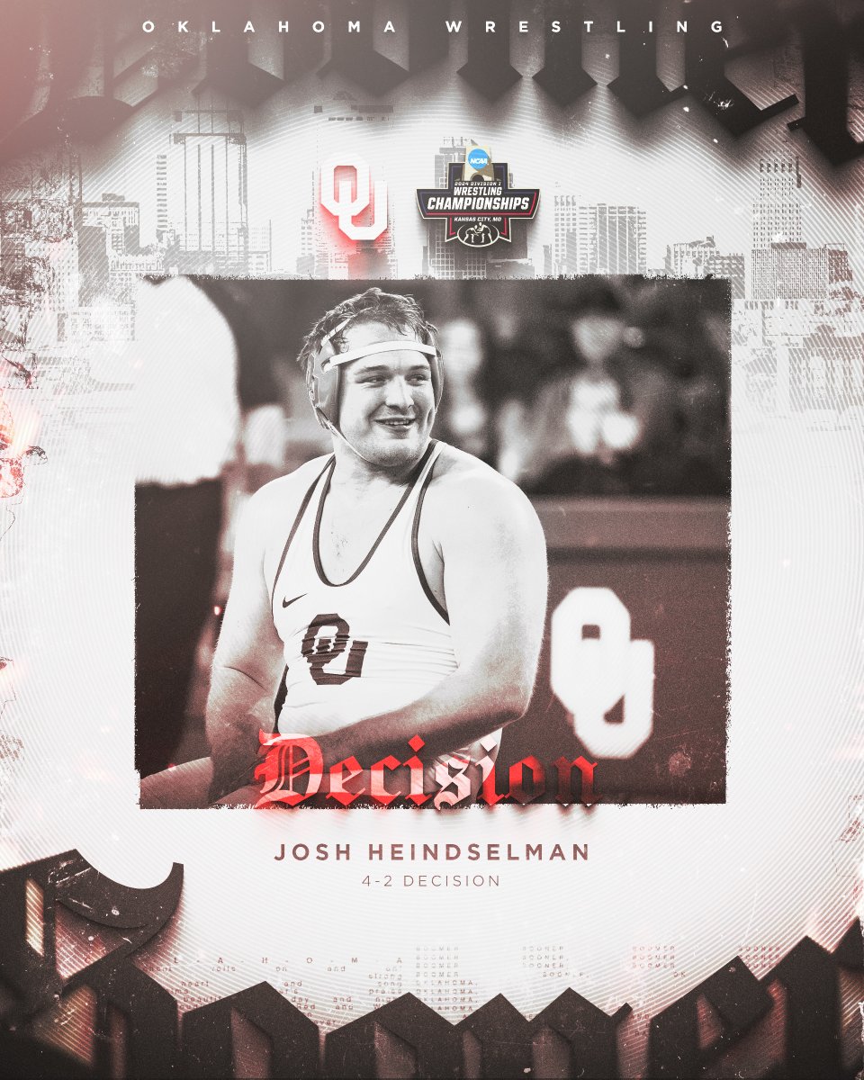 OU_Wrestling's tweet photo. 𝐌𝐎𝐕𝐈𝐍𝐆 𝐎𝐍 👏

Heindselman scores a key second period takedown en route to a 4-2 victory!    

Heindselman advances to Round 2 tonight and will face #6 Zach Elam (MIZZ). https://t.co/fuylOSqO2O