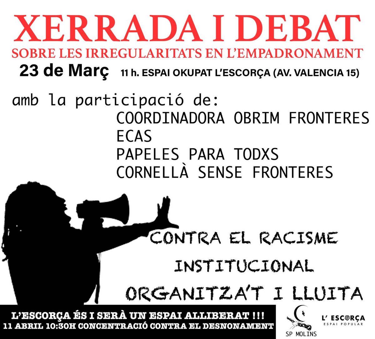 AQUEST DISSABTE A L'ESCORÇA! 
11h Av. València, 15