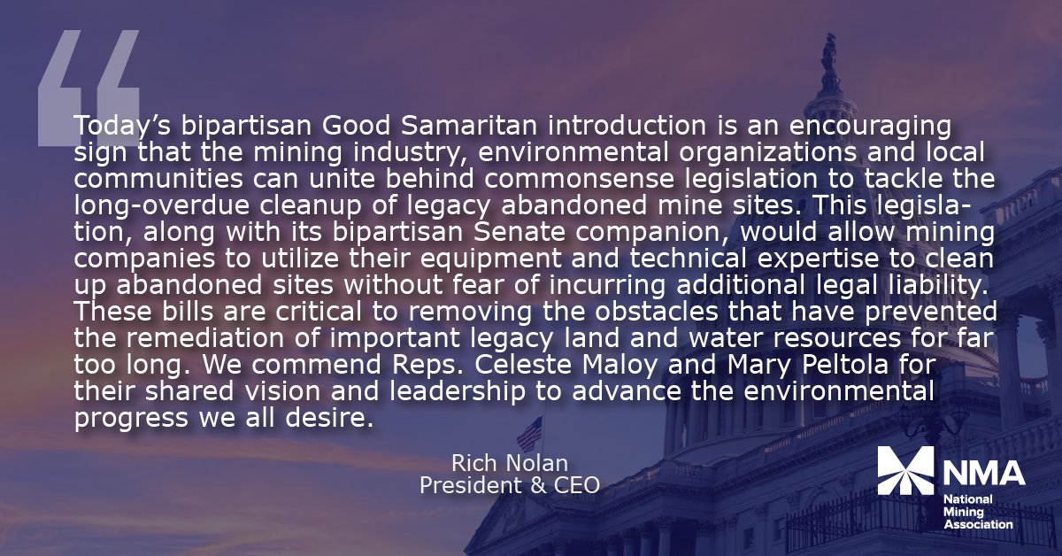 Today, @NMA_NolanRich issued the following statement following introduction of bipartisan Good Samaritan legislation in the House.