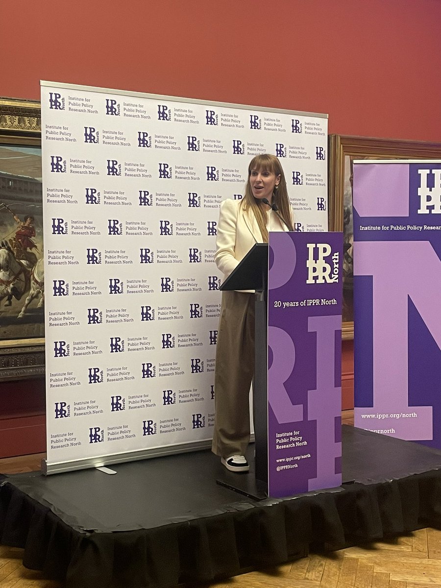 So exciting to be hosting @AngelaRayner to celebrate IPPR North’s birthday. Making the case for more devolution, more power and more prosperity in the North.