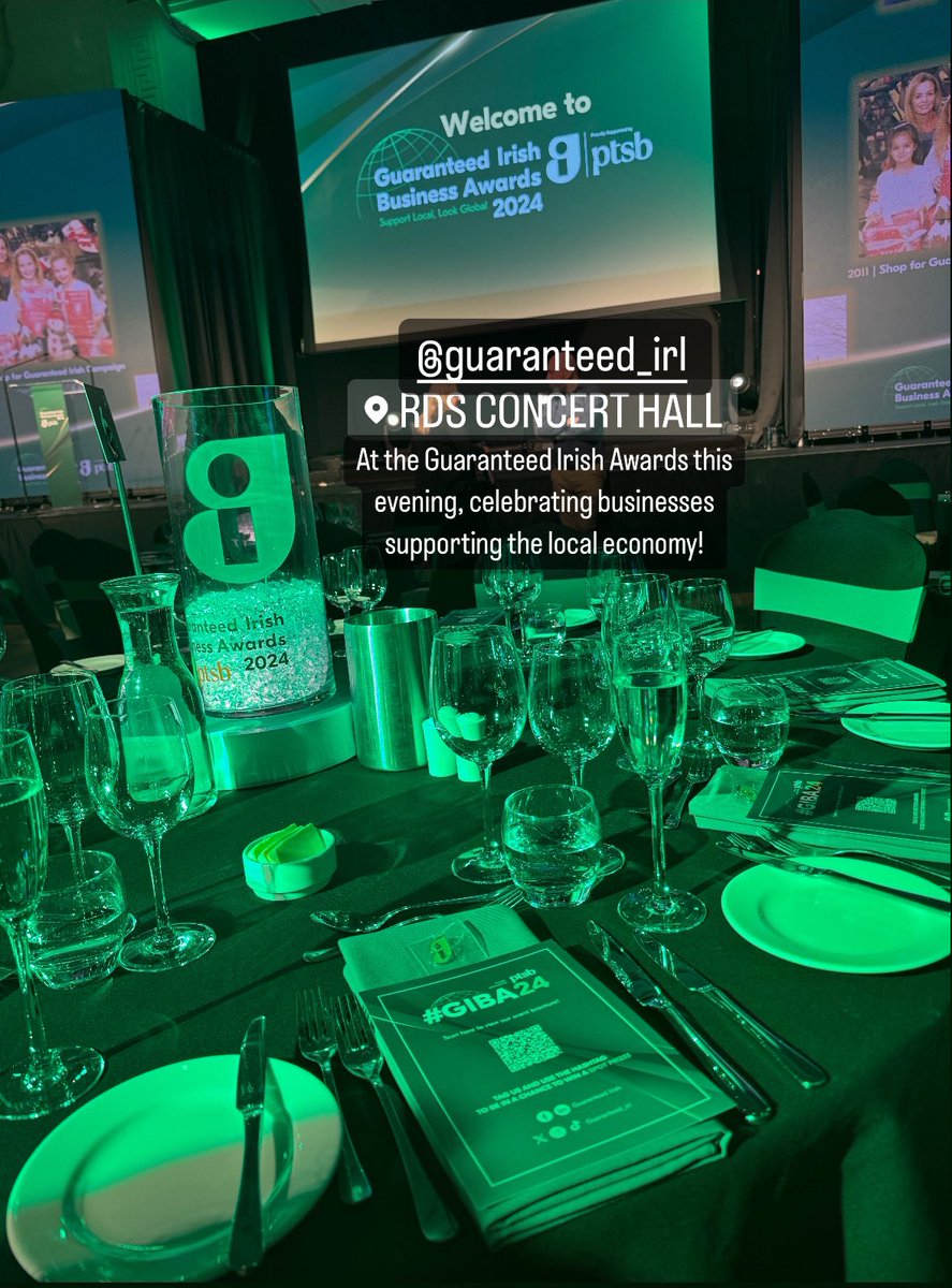 At the @guaranteed_irl Business Awards this evening, celebrating businesses supporting the local economy! ☘️ #GIBA24 #AllTogetherBetter