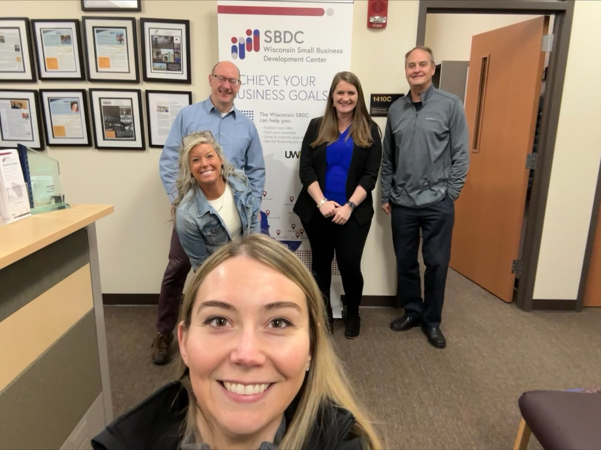 Our partners at Greater Oshkosh Economic Development Corp. stopped by the SBDC office at UW Oshkosh yesterday with coffee and muffins to wish our team a festive SBDC Day!