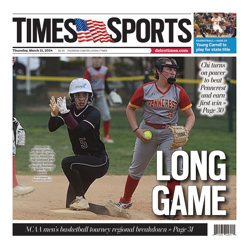 Nice win for <a href="/ChiSoftball1/">Chi Softball</a> yesterday.

It is freezing outside, but the Delco spring sports season is here.

Today's back page
