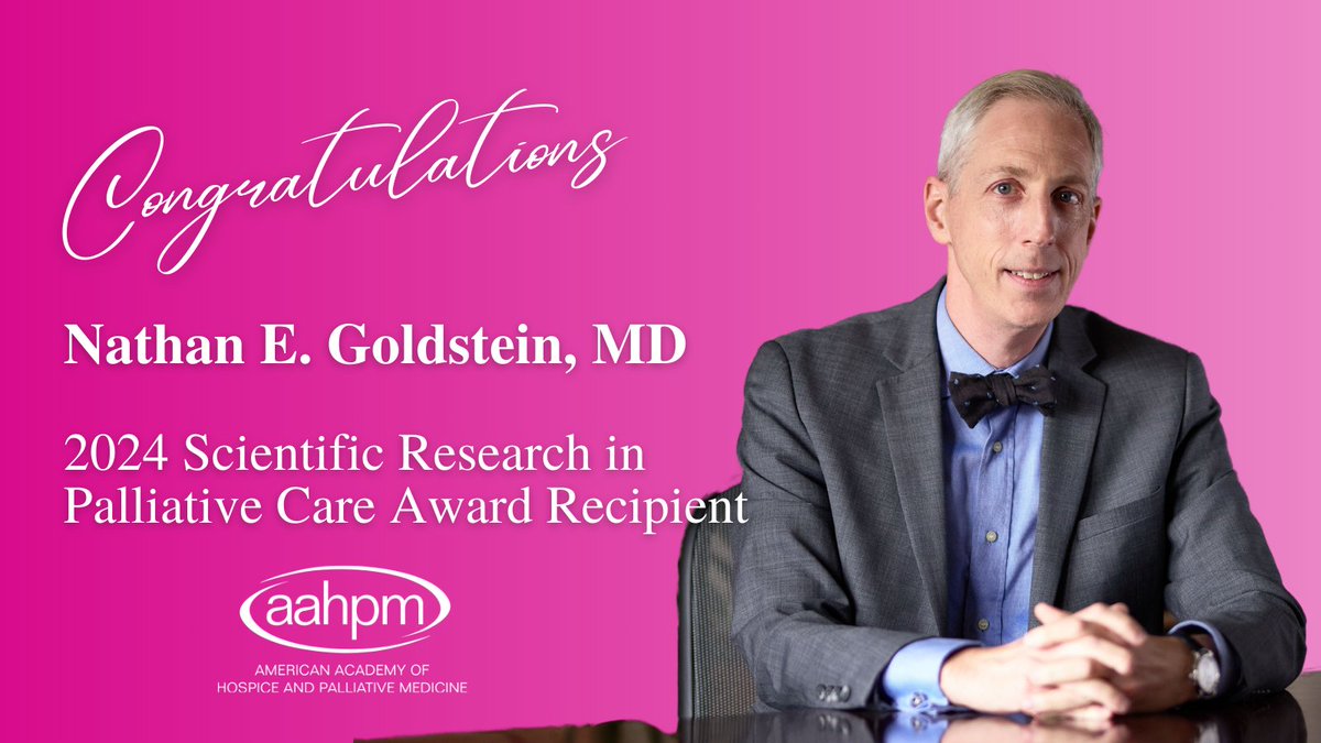 Congratulations to our dearest friend @drnategoldstein, recipient of the 2024 Scientific Research Award! #hapc24 @DHPalliative @dartmouth @AAHPM