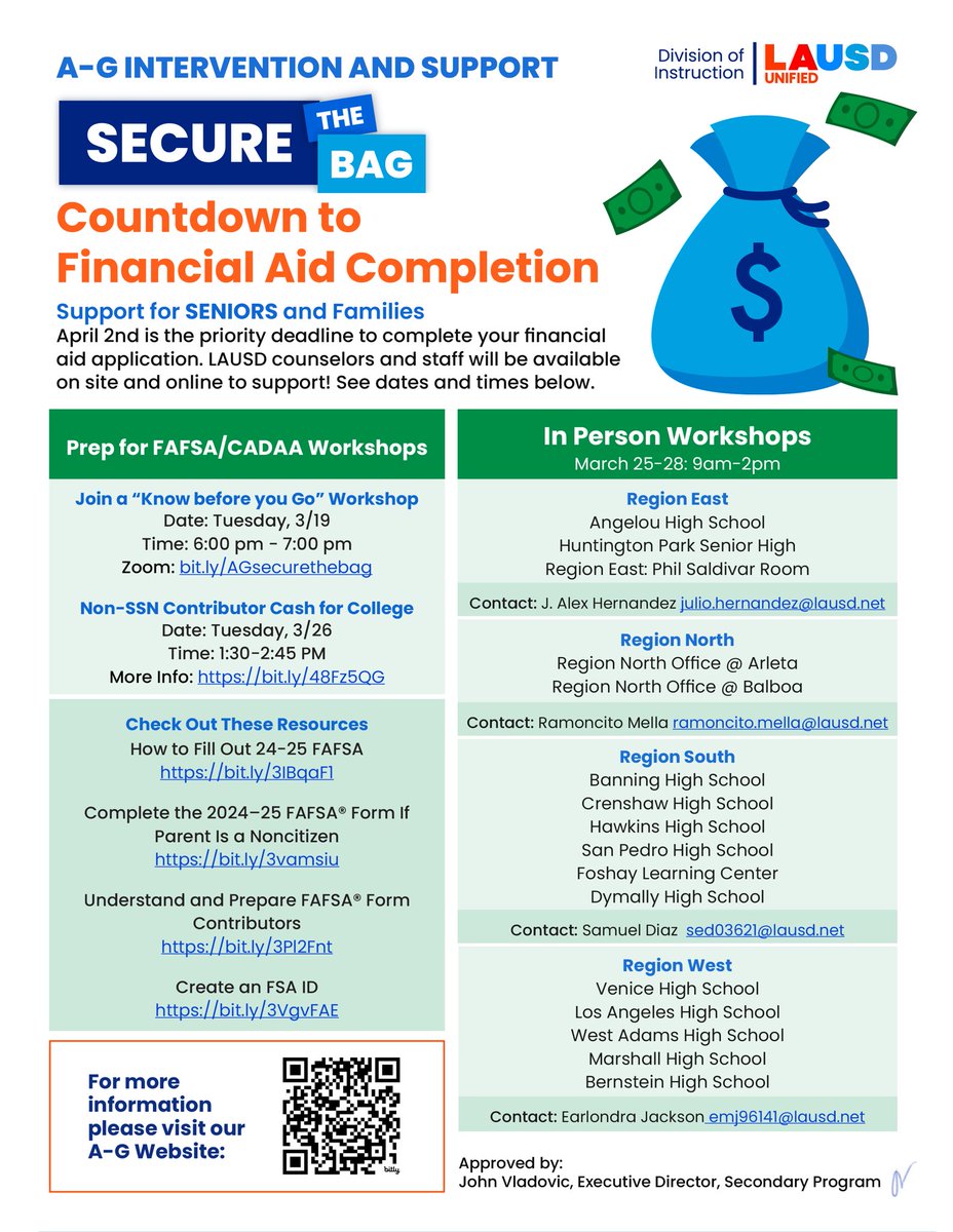 We will need all hands on deck to keep making progress and ensure that students don’t lose ground in the year of the Better FAFSA. @LASchoolsEast @LAschoolsSouth @LASchoolsNorth @LASchoolsWest