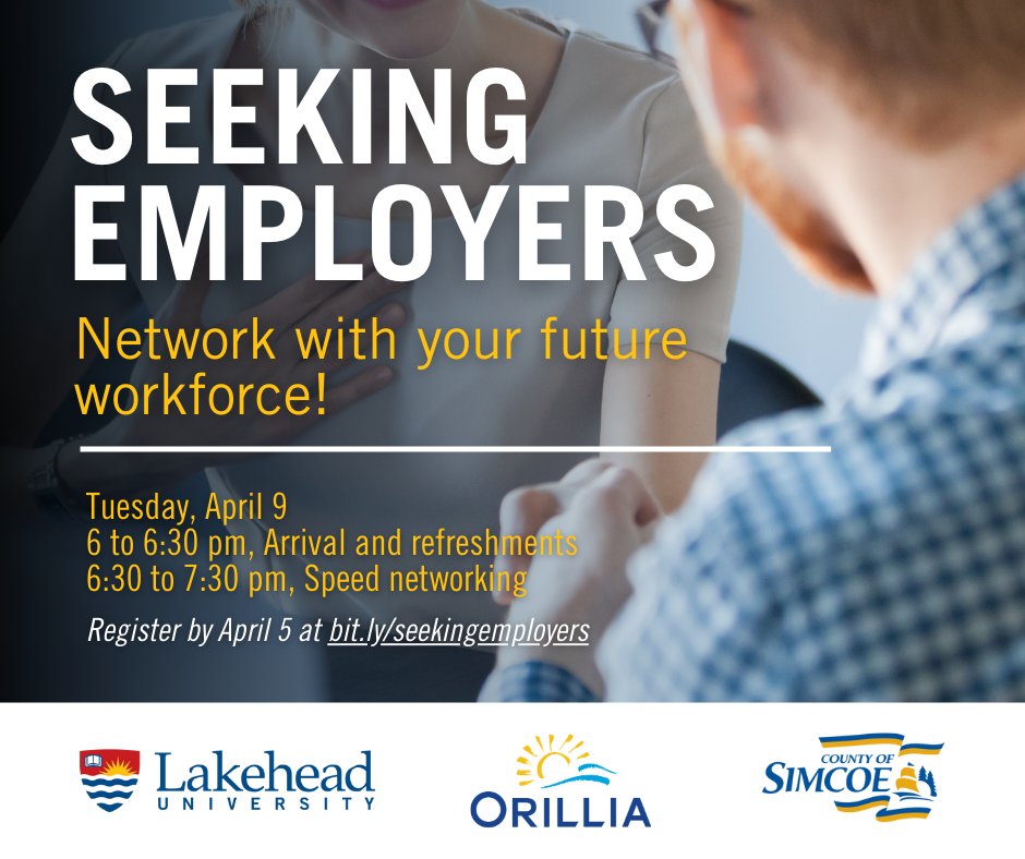 Seeking Employers: network with your future workforce
Tuesday April 9, 6:00-8:00pm

Don’t miss this opportunity to promote your organization to graduating students! Register by April 5 to secure your spot, space is limited. 

Register by visiting- bit.ly/3THWLzj