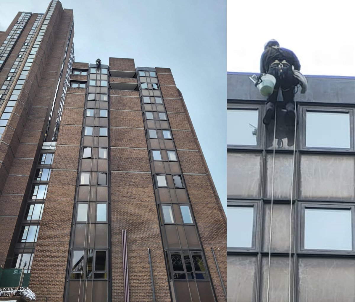 An advantage of providing superb central London Club accommodation for Members (260 rooms, 24 floors), is that many views are amazing and we get abseiling window cleaners; hang out here if you can! #RoyalNavy #BritishArmy #RAF #Veterans