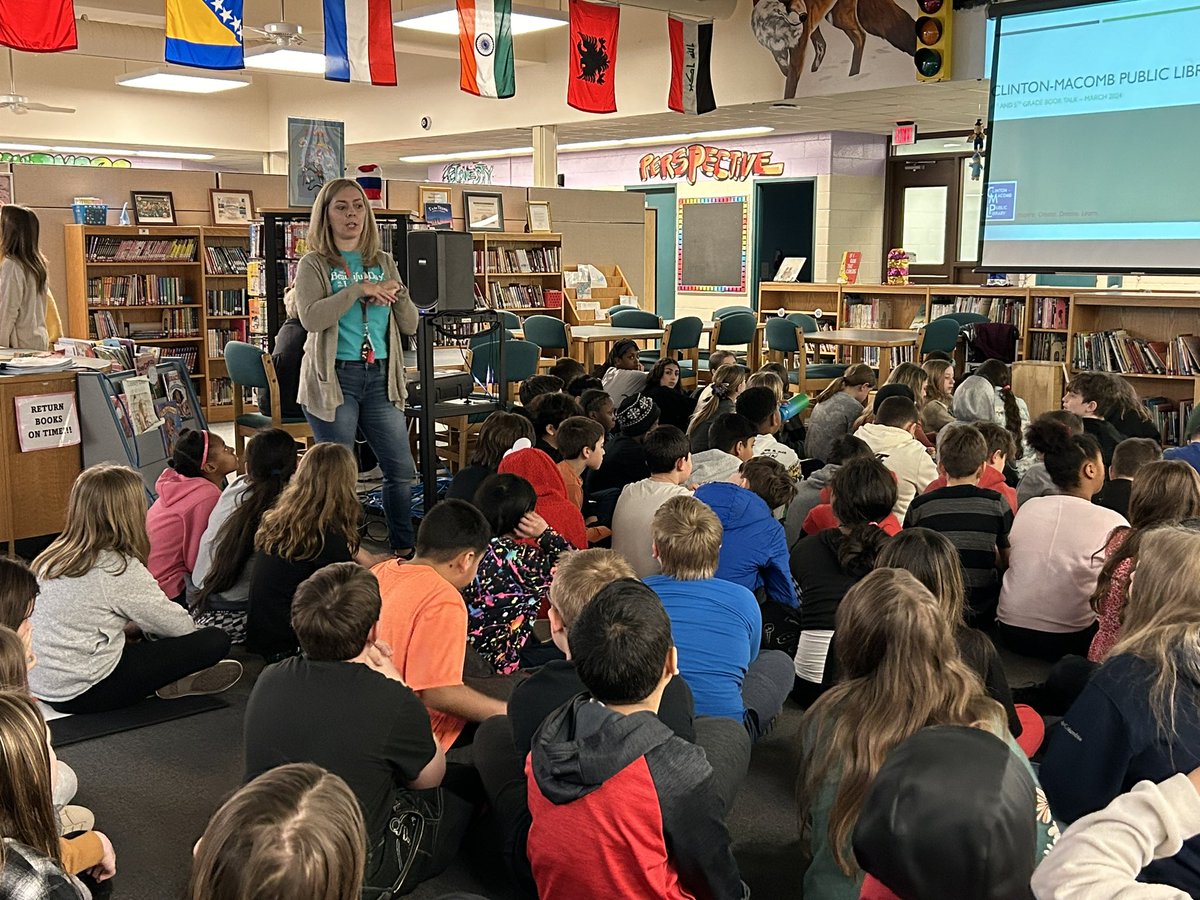 It was great to have an assembly with a team member from the Clinton-Macomb Public Library! @cmplib