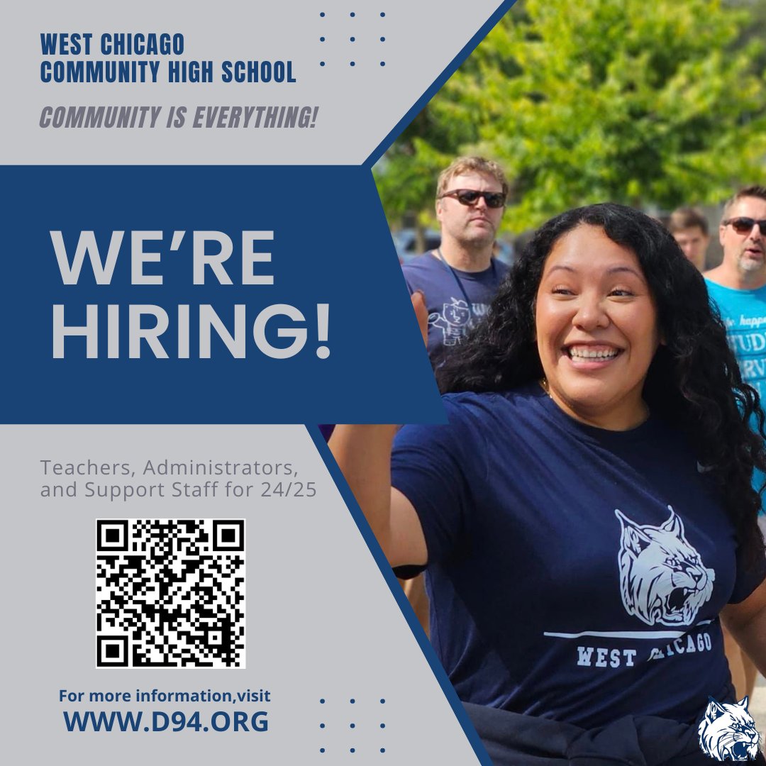 Julie Swartzloff, pHCLE (@wego94hr) on Twitter photo Vacancies <a href="/CHSD94/">Community HS Dist 94</a> are posted for 2024-2025! 🔥 Join our outstanding team and learn why, at WeGo, #CommunityIsEverything 💙
Learn more and apply at d94.org/administration… Vacancies <a href="/CHSD94/">Community HS Dist 94</a> are posted for 2024-2025! 🔥 Join our outstanding team and learn why, at WeGo, #CommunityIsEverything 💙
Learn more and apply at d94.org/administration…