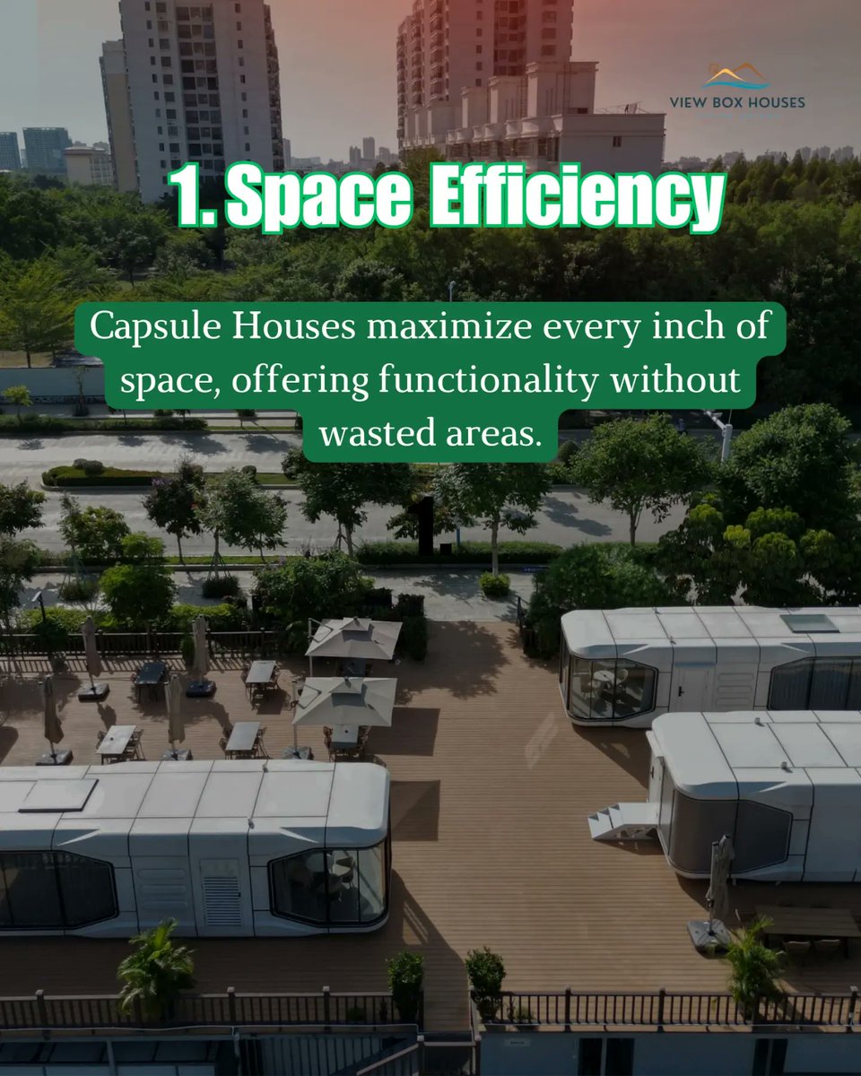 viewboxhouses's tweet photo. Experience the charm of Capsule living! 🌟 Enjoy the freedom to customize your space, reduce environmental footprint, and embrace a simpler, more sustainable lifestyle. Discover the joy of compact living with Capsule Houses! 🏡💫 #TinyHomeLiving #CapsuleCharm https://t.co/swX8jmCFSo