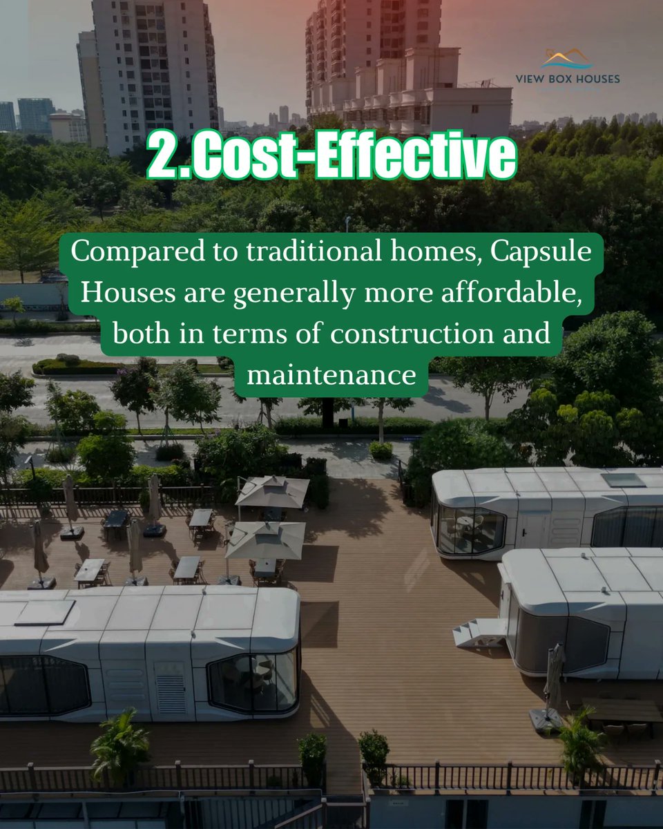 viewboxhouses's tweet photo. Experience the charm of Capsule living! 🌟 Enjoy the freedom to customize your space, reduce environmental footprint, and embrace a simpler, more sustainable lifestyle. Discover the joy of compact living with Capsule Houses! 🏡💫 #TinyHomeLiving #CapsuleCharm https://t.co/swX8jmCFSo
