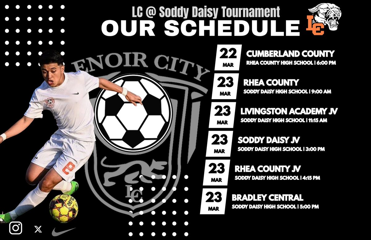 <a href="/LchsBoys/">LCHS Boys Soccer</a> SD Tournament Schedule!! <a href="/LenoirCitySch/">LenoirCitySch</a> <a href="/NewsHeraldSport/">News-Herald Sports</a>