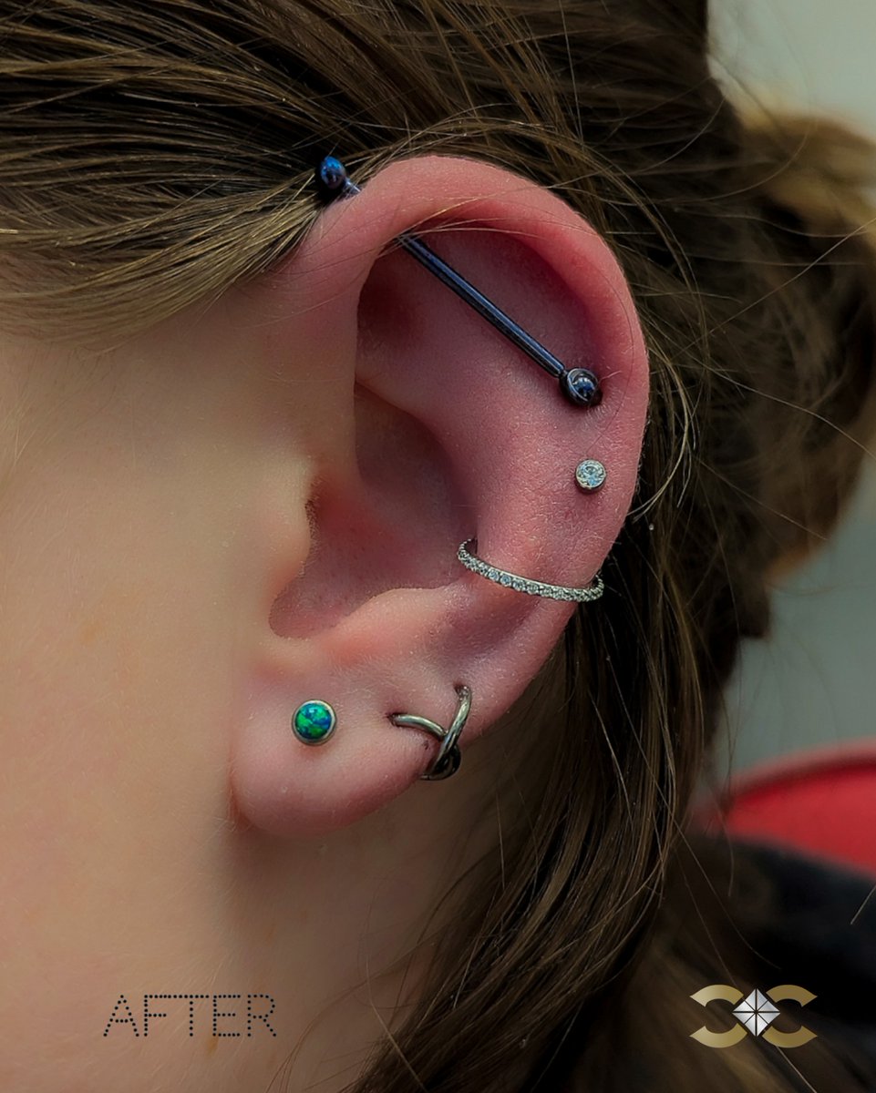 PiercerCharlie's tweet image. Revamp your ear game with our Ear Curation services! Transform basic existing piercings into stunning works of art and achieve a cohesive, elegant look. Swipe for jaw-dropping before and after photos. 💎✨ #UpgradeYourLook #EarTransformation piercercharliescreations.ie/piercing/
