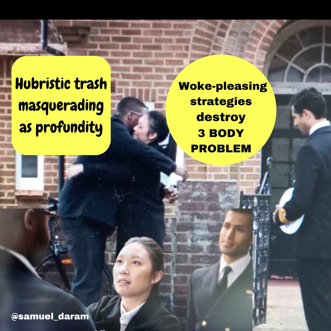 #3BodyProblem should have been amazing. Instead, it is Weiss & Benioff's hubristic trash that masquerades as profundity. And its Woke-enslaved strategies would entertain Vivek Ramasamy for hours! But, he won't waste precious time on it! #DavidBenioff #Netflix2024 #WokeStories