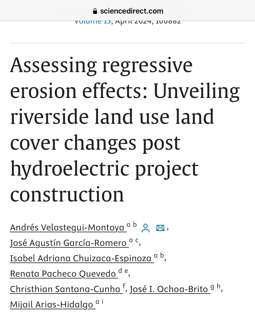 Happy to have collaborated with this great team. Take a look at our results about riverside erosion effects after a hydropower project construction in Ecuador