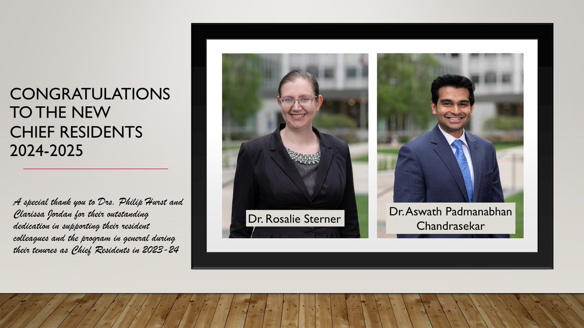 Mayo Clinic Pathology (@mayoclinicpath) on Twitter photo Congratulations to our new chief residents, Dr. Rosalie Sterner and Dr. Aswath Padmanabhan Chandrasekar! Looking forward to a successful year of training under your leadership. 🎉🎉 #ChiefResidents cc <a href="/doctorYiZhu/">Yi Zhu, MD PhD</a> <a href="/docsaadiya/">Saadiya Nazli, MD, BSc, QIA(ASCP)</a> @pathophil <a href="/pathcejmd/">Clarissa E. Jordan, MD</a> <a href="/DrChuanChen/">Chuan Chen, MD PhD</a> Congratulations to our new chief residents, Dr. Rosalie Sterner and Dr. Aswath Padmanabhan Chandrasekar! Looking forward to a successful year of training under your leadership. 🎉🎉 #ChiefResidents cc <a href="/doctorYiZhu/">Yi Zhu, MD PhD</a> <a href="/docsaadiya/">Saadiya Nazli, MD, BSc, QIA(ASCP)</a> @pathophil <a href="/pathcejmd/">Clarissa E. Jordan, MD</a> <a href="/DrChuanChen/">Chuan Chen, MD PhD</a>