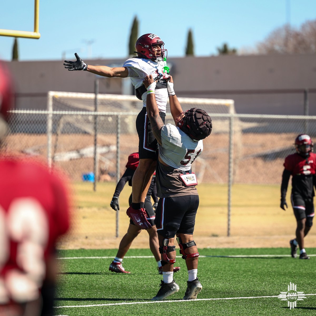 NMStateFootball's tweet photo. Never stay stagnant.

#AggieUp x #RideForTheBrand https://t.co/DQrJR9hIrM